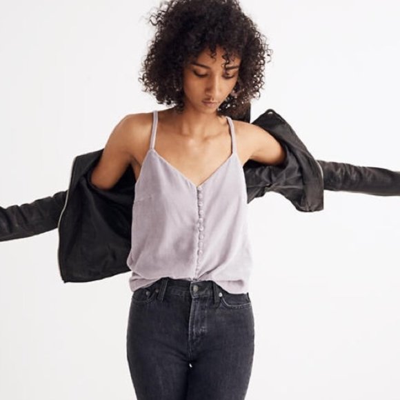 Madewell Tops - Madewell Lilac Velvet Button Down Camisole NWT | 8